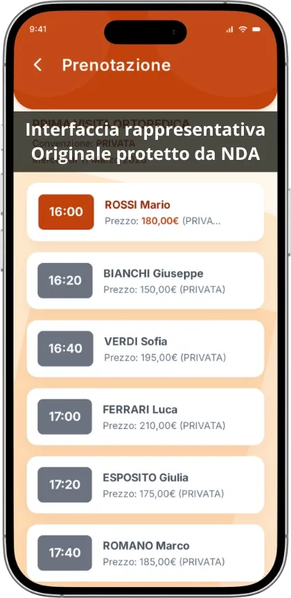 Screenshot dell'app Prestazioni sanitarie