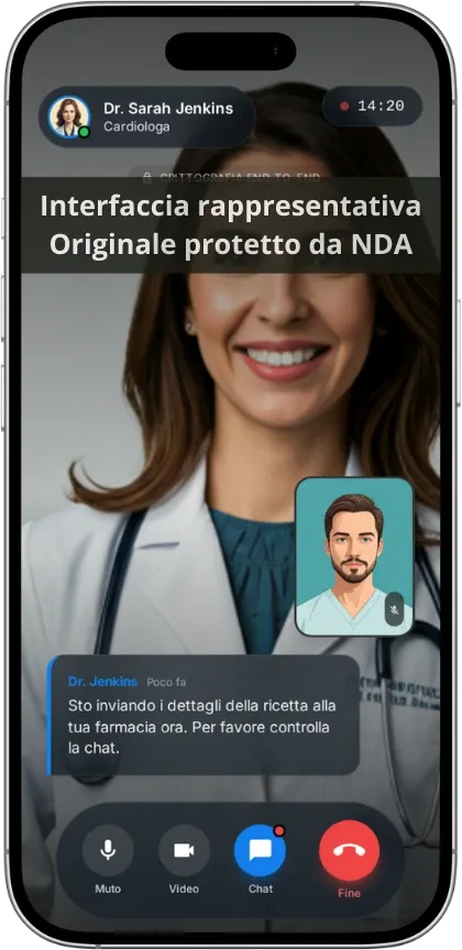 Screenshot dell'app Videoconsulti medici